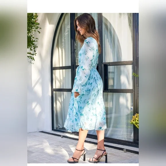 ANRABES WOMEN Floral Blue Dress - Picture 2 of 10